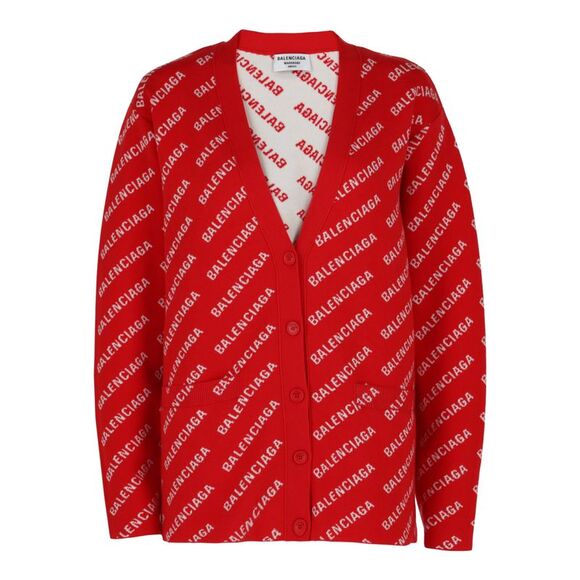 Balenciaga Mini Allover Logo Cardigan Multi Womens - Picture 1 of 3